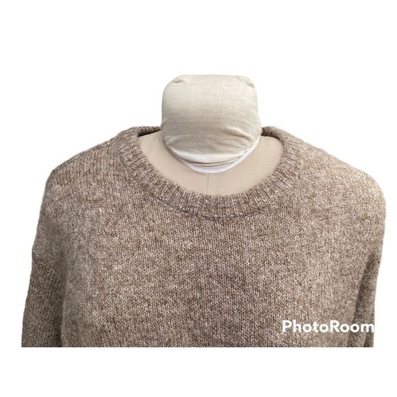 Old Navy Go-Recycled Oversized Pullover Sweater Heather Brown Sz. M - Picture 5 of 13